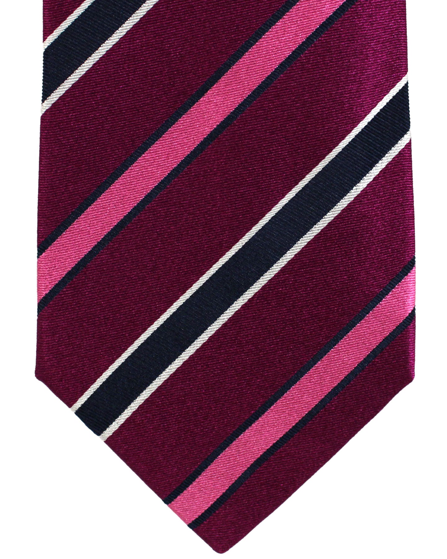 Luigi Borrelli Silk Tie Purple Pink Stripes