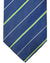 Luigi Borrelli Silk Tie Royal Blue Lime Stripes
