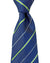 Luigi Borrelli Silk Tie Royal Blue Lime Stripes