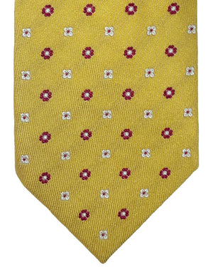 Luigi Borrelli Silk Tie Yellow Mini Floral