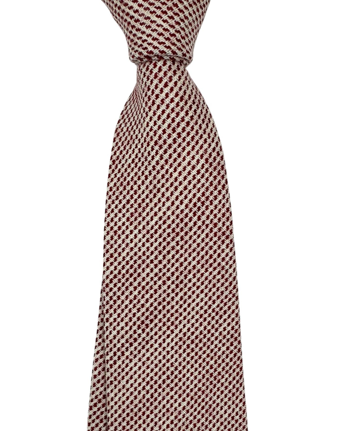 New Luigi Borrelli Wool Tie Bordeaux Pattern SALE
