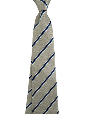 Luigi Borrelli Oatmeal Navy Silver Stripes SALE