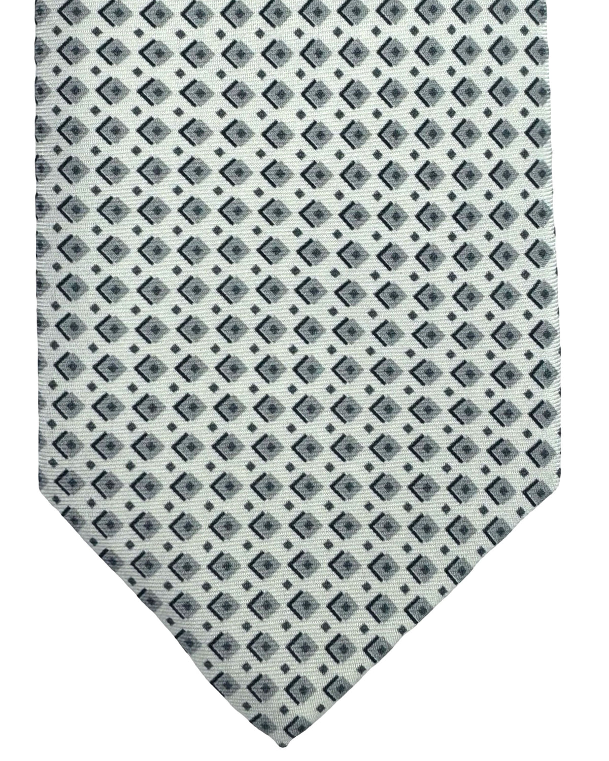 Luigi Borrelli Tie Gray White Geometric