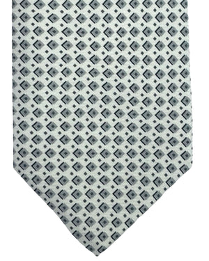 Luigi Borrelli Tie Gray White Geometric