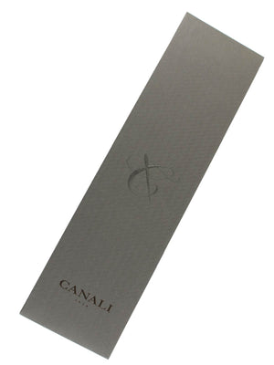 Canali Silk Tie Dark Blue Brown Silver Design SALE