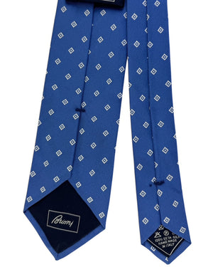 Brioni Silk Tie Royal Blue With Diamond Pattern