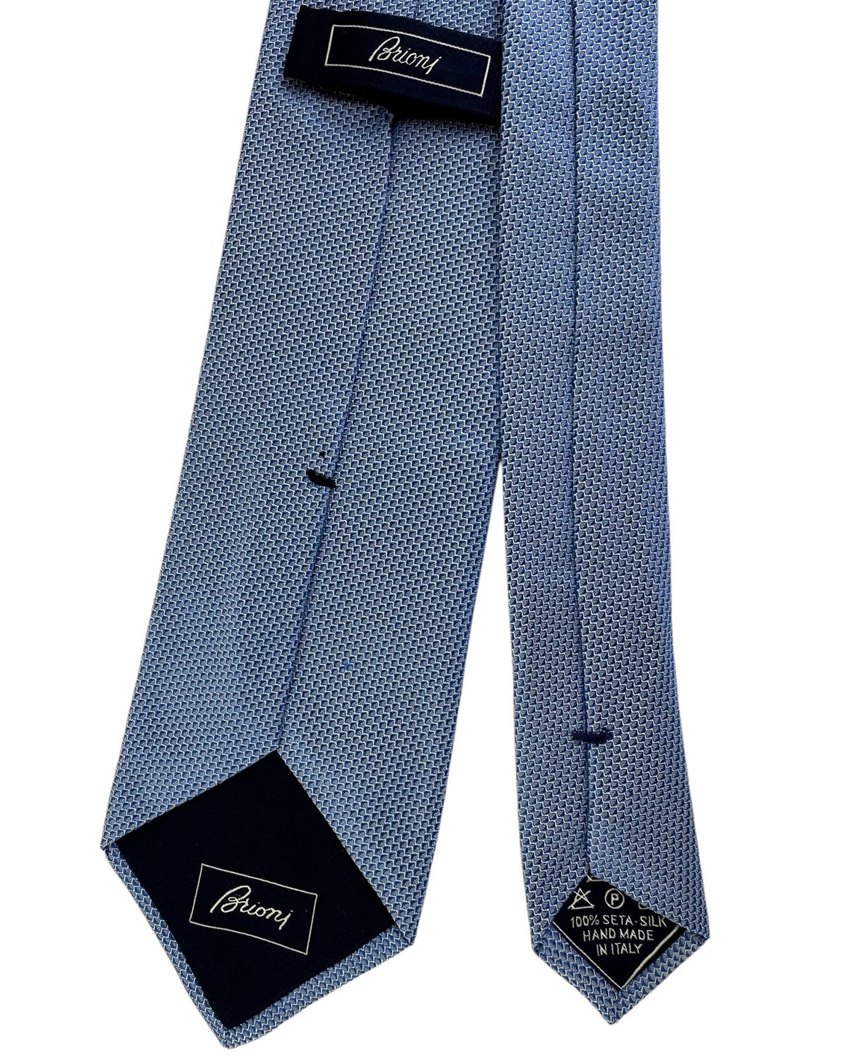 Brioni Silk Tie Royal Blue Micro Houndstooth
