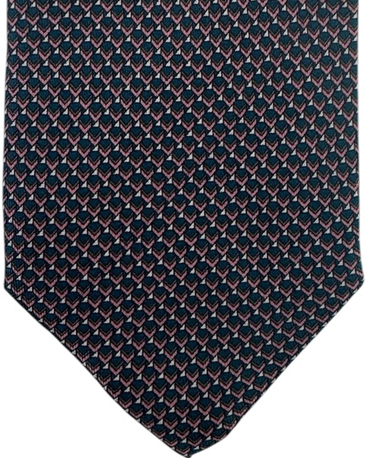 Brioni Silk Tie Black Silver Dust Pink