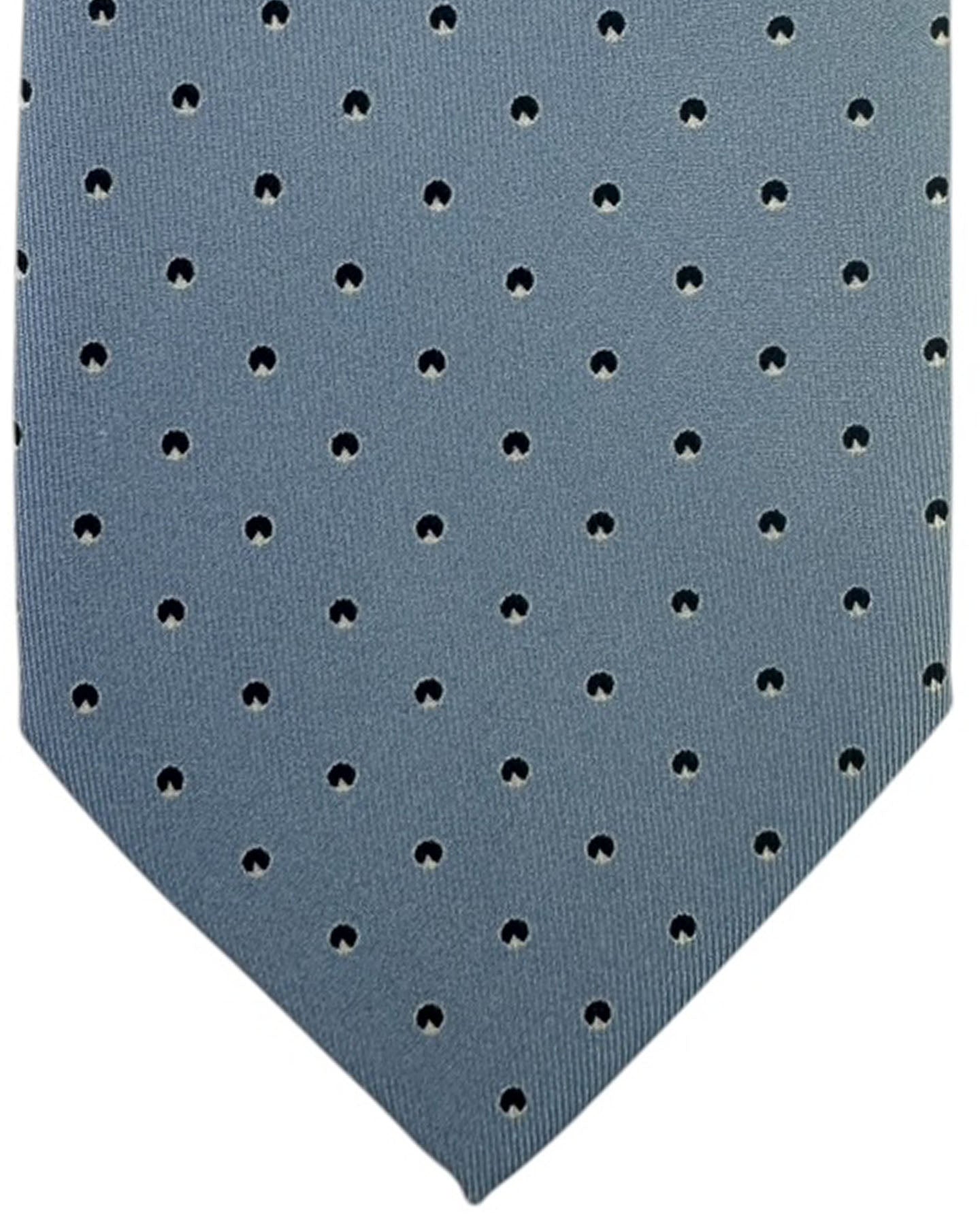 Brioni Silk Tie Slate Blue Geometric