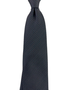 Brioni Tie Black Teal Red Micro Geometric Design