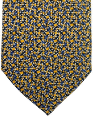 Brioni Silk Tie Golden & Blue Pattern