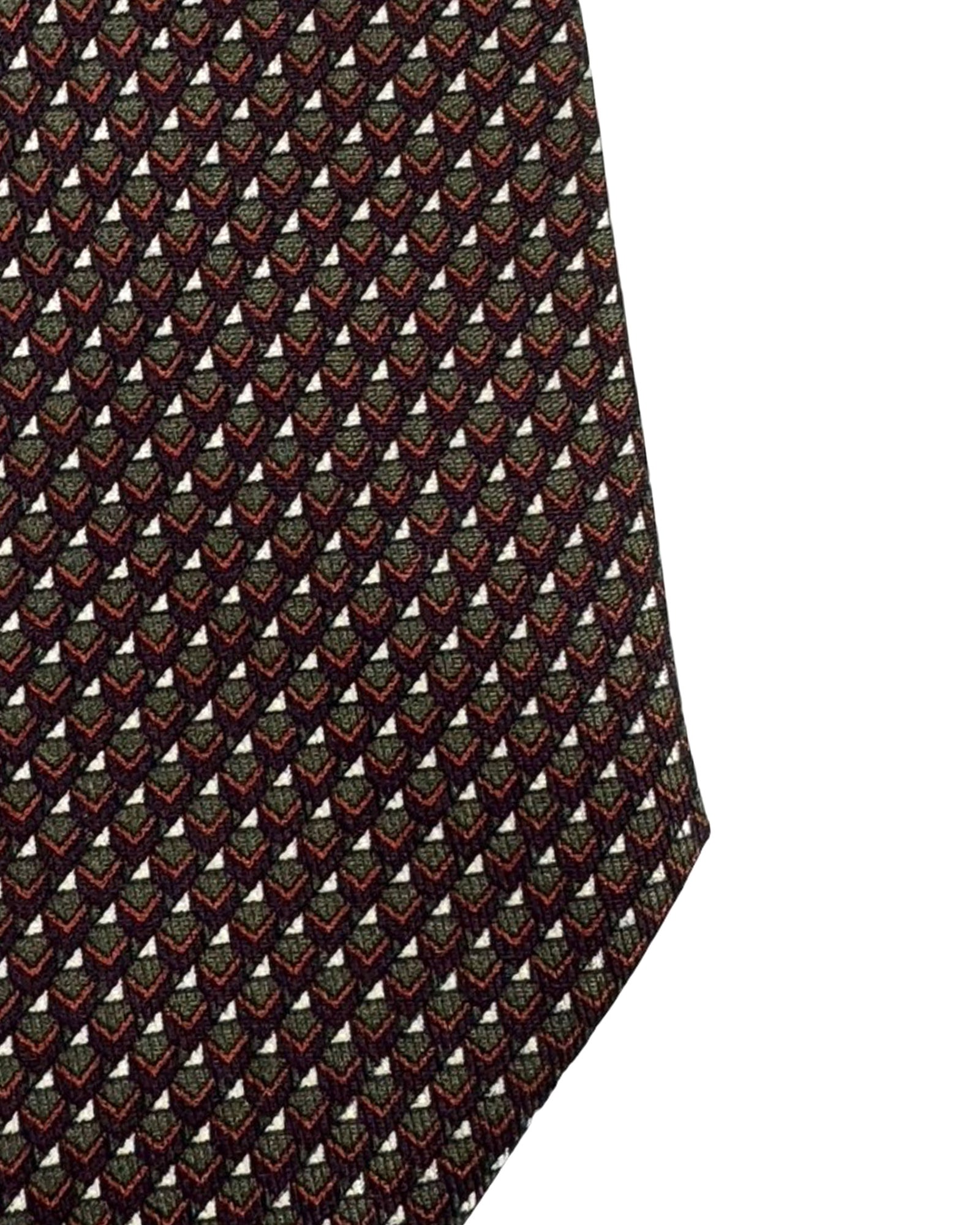Brioni Tie Brown Gray Micro Design