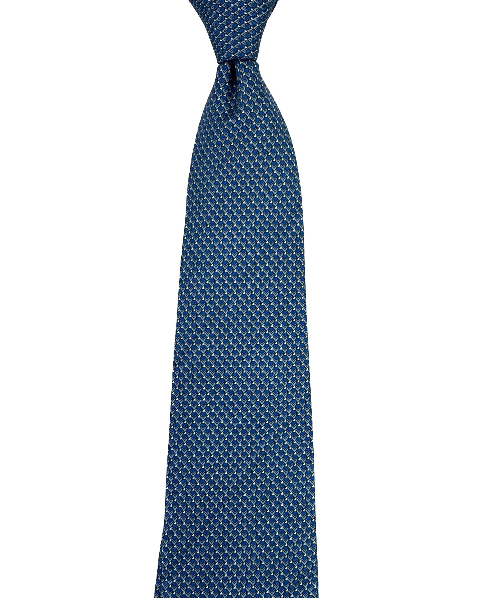 Brioni Silk Tie Royal Blue Micro Design