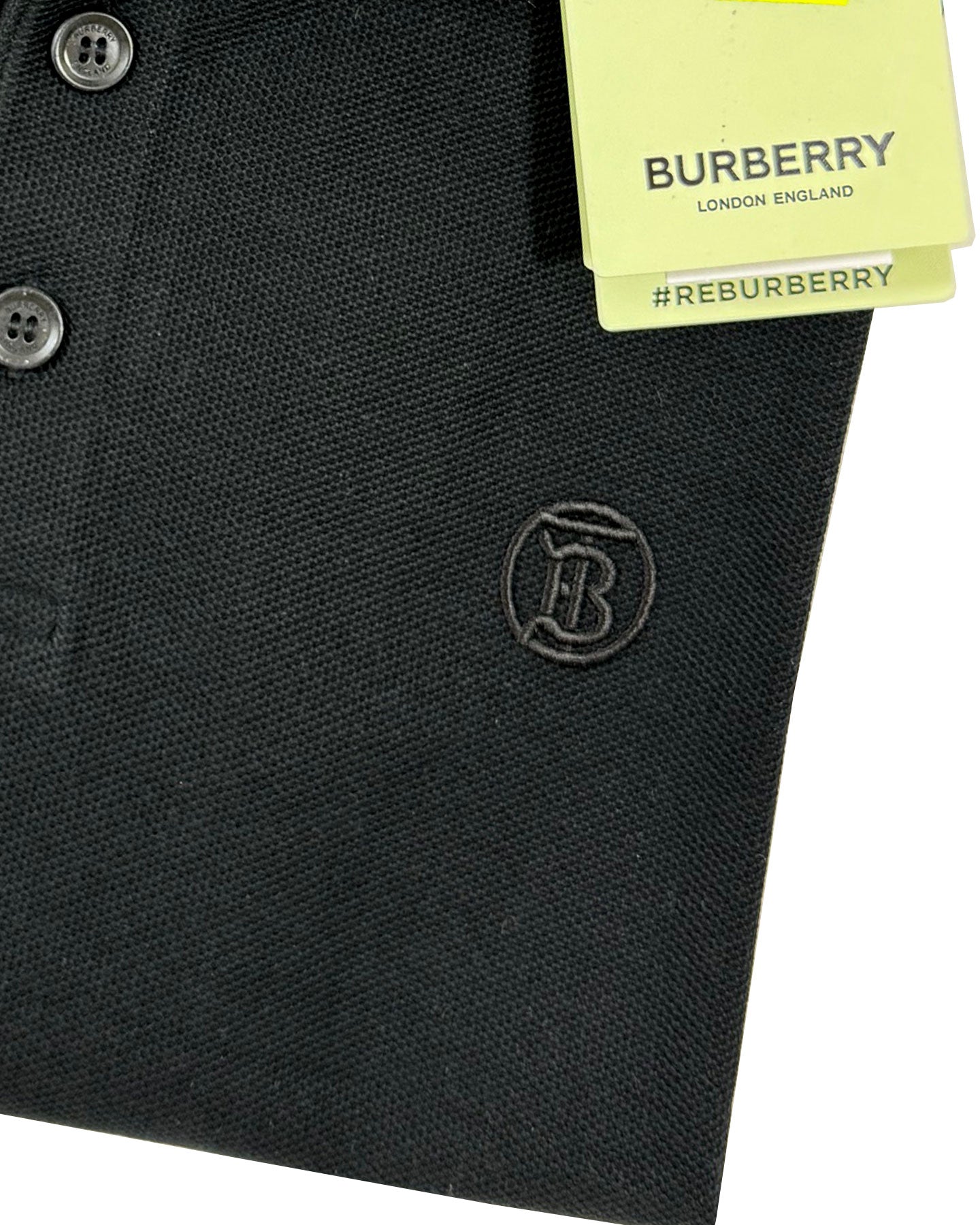 Burberry Men Polo Shirt Eddie Black Cotton M SALE