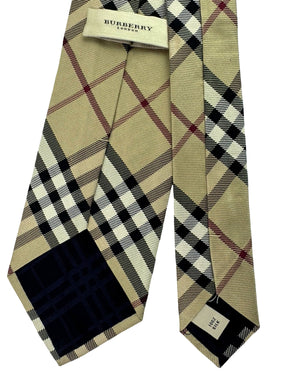 Burberry Tie Archive Beige Check Design - Wide Necktie