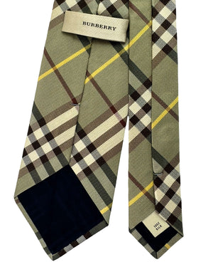 Burberry Tie Glade Green Check Design 