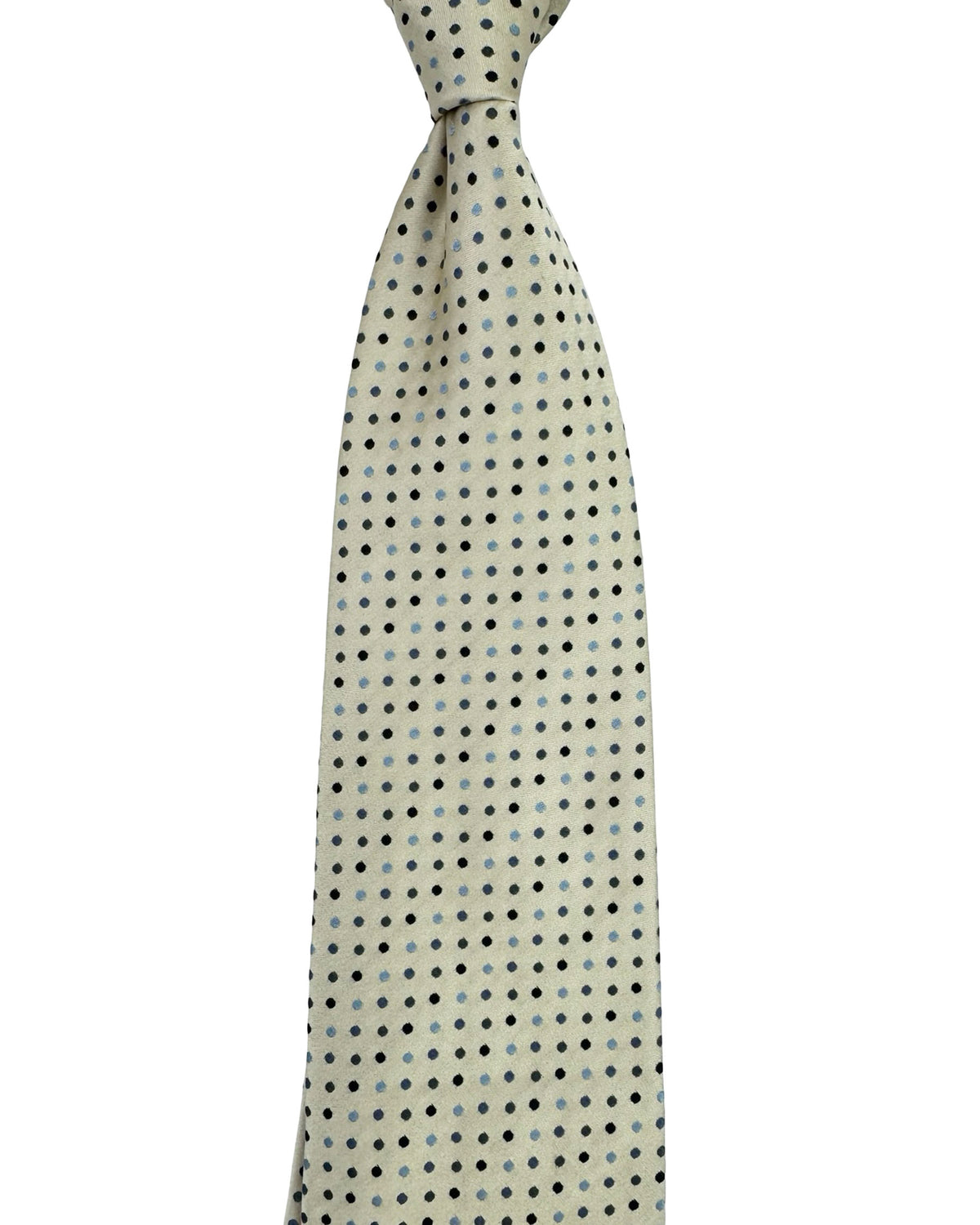 Burberry Tie White-Silver Blue Navy Dots