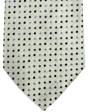 Burberry Tie White-Silver Blue Dots