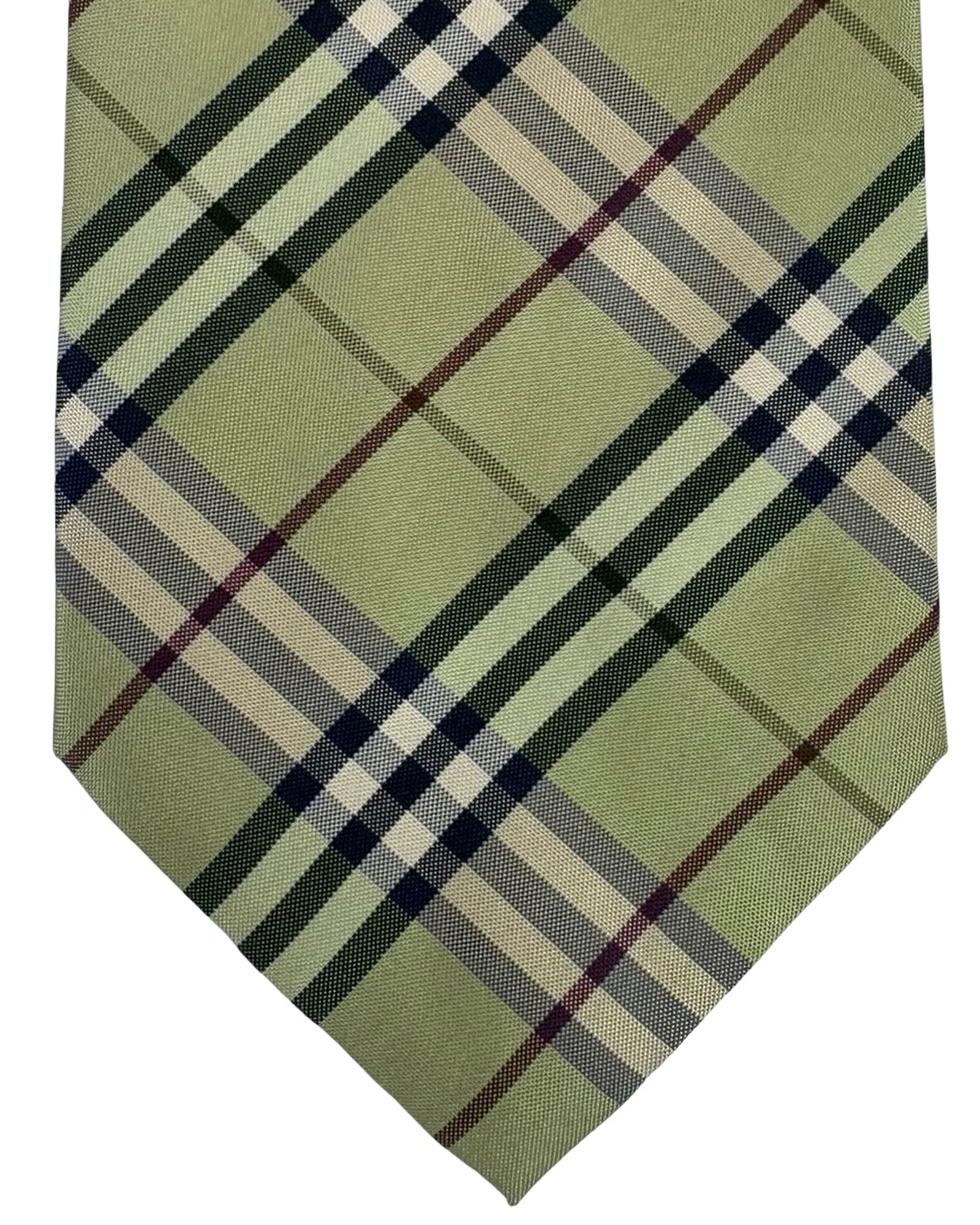 Burberry Tie Archive Light Green Check Plaid Design