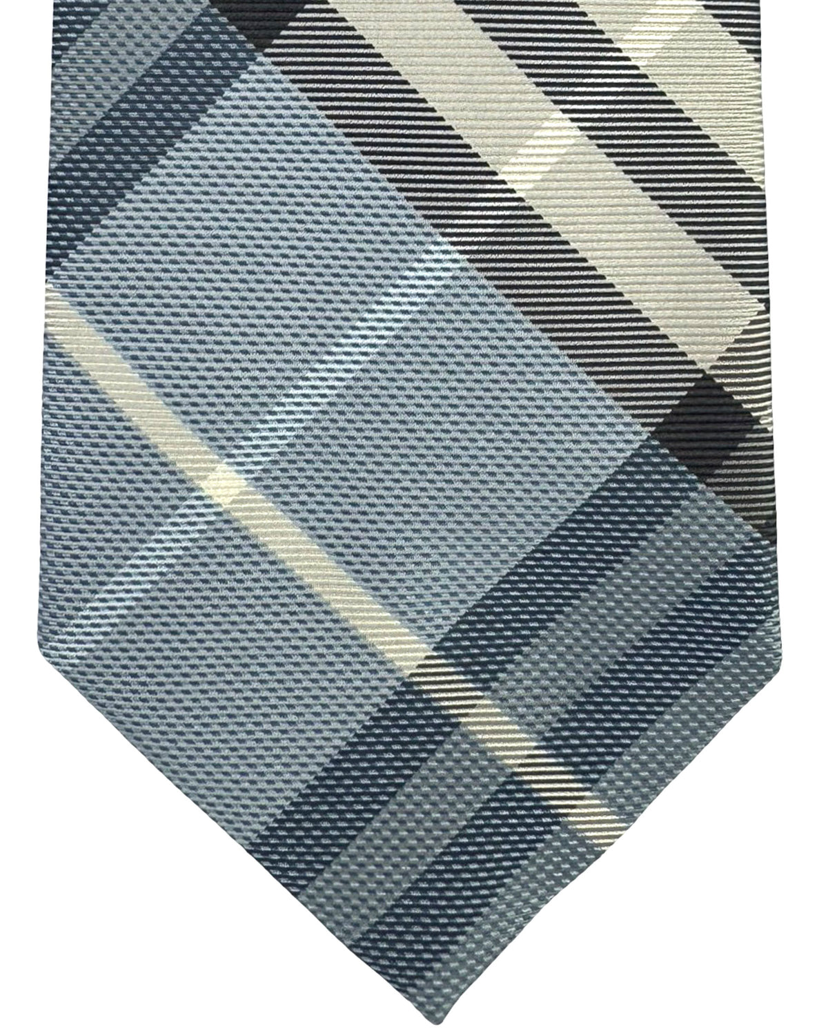 Burberry Tie Gray Blue Check Plaid Design