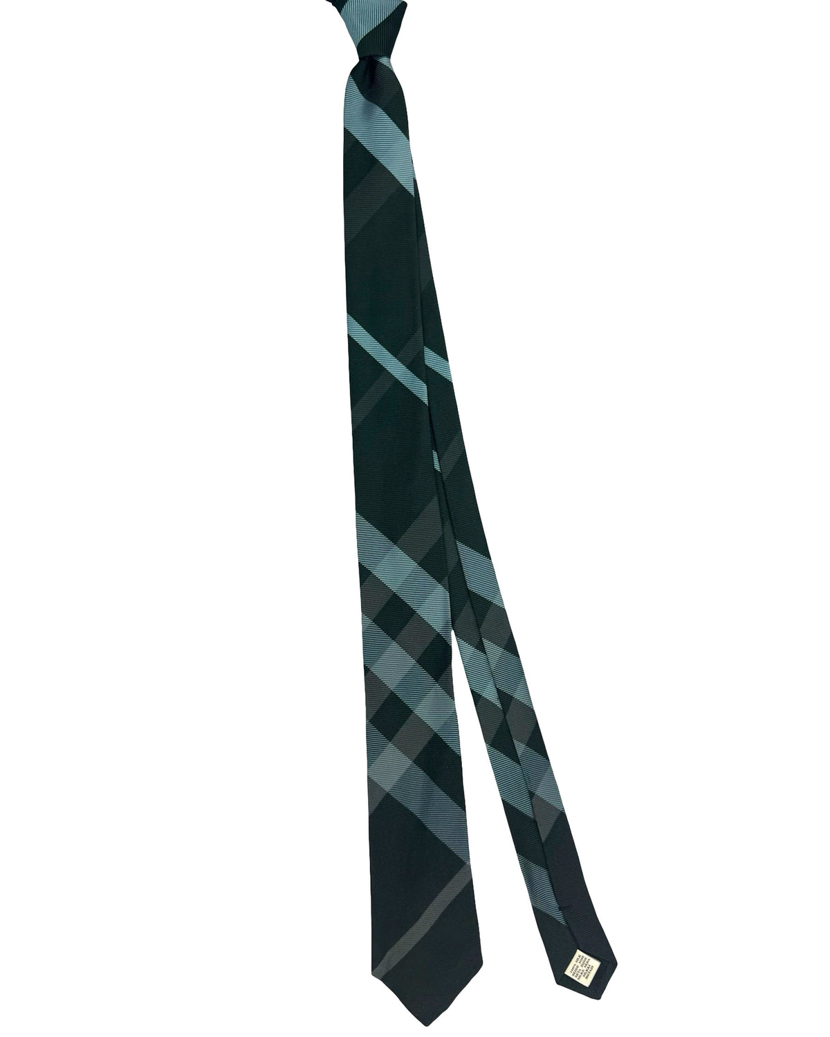 Burberry Skinny Tie Black Check Plaid