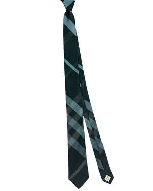 Burberry Skinny Tie Black Check Plaid