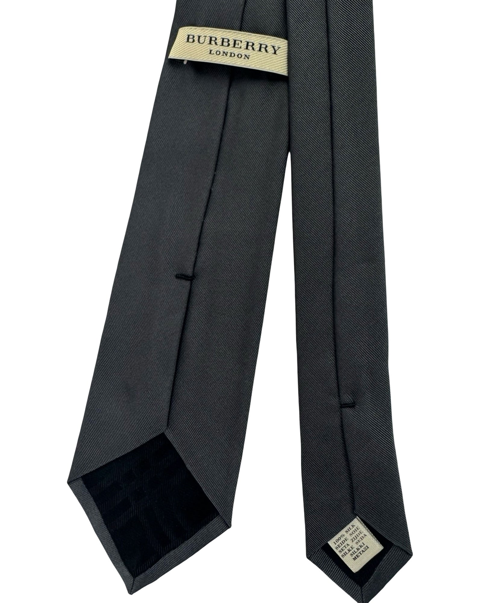 Burberry Tie Solid Black Pattern