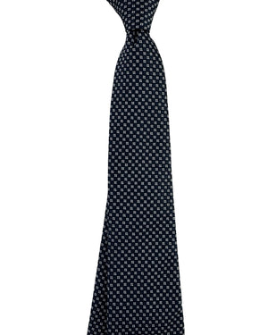 Canali Tie Navy Silver Micro Pattern