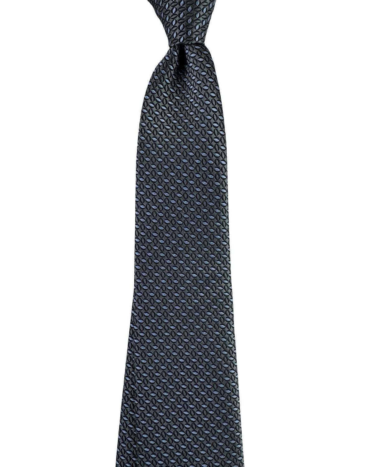 Canali Tie Gray Blue Mini Ovals Pattern
