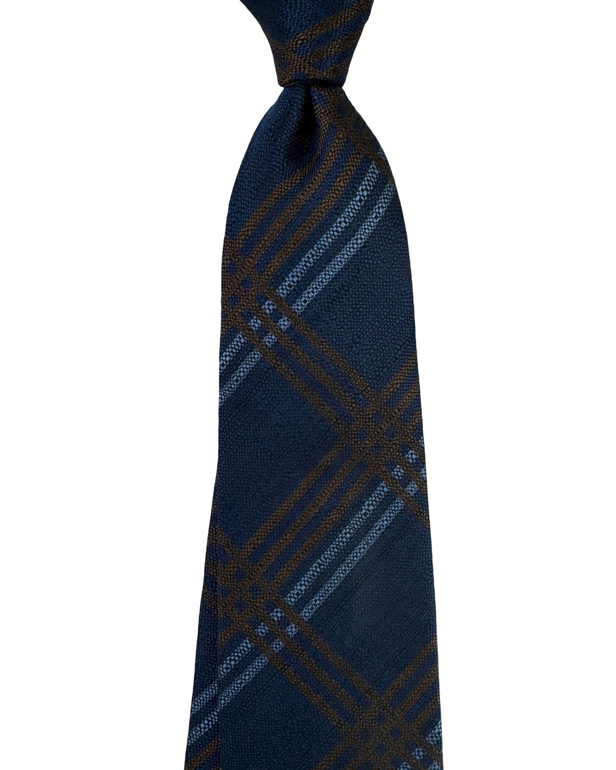 Canali Tie Dark Blue Brown 