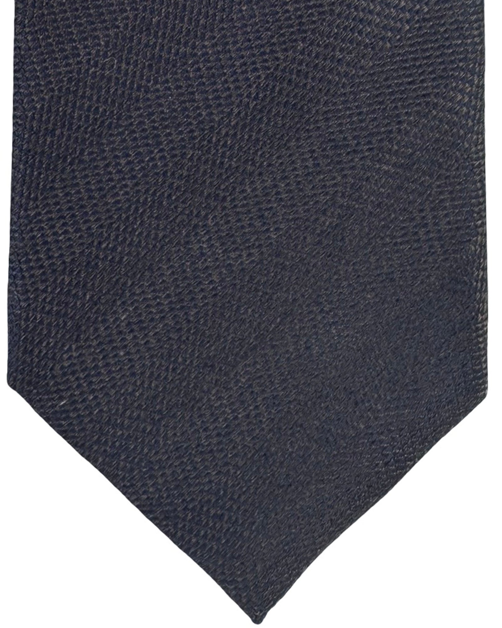 Canali Tie Solid Brown Midnight Blue