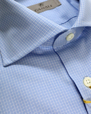 Canali Dress Shirt Blue Pattern - Modern Fit