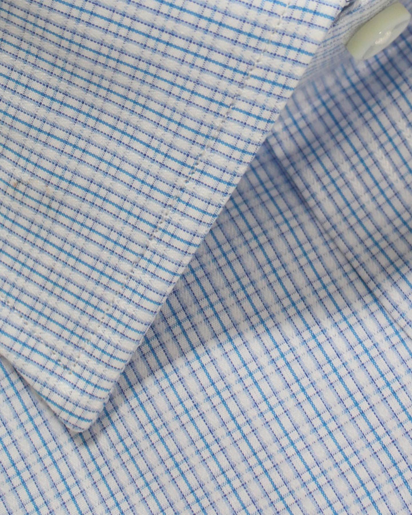 Genuine Canali Dress Shirt White Blue Aqua Design