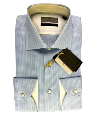 Exclusive Shirt Canali Dress Shirt Blue White Check