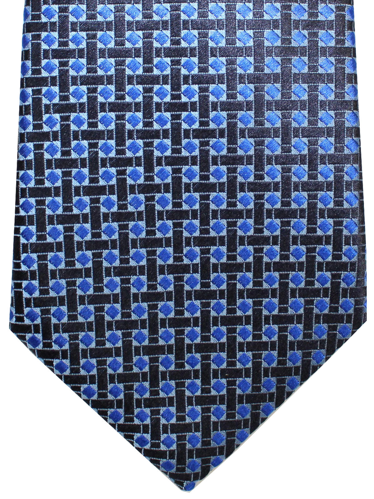 Canali Tie Black Royal Blue Geometric Design