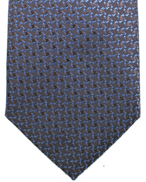 Canali Tie Brown Blue Geometric Pattern