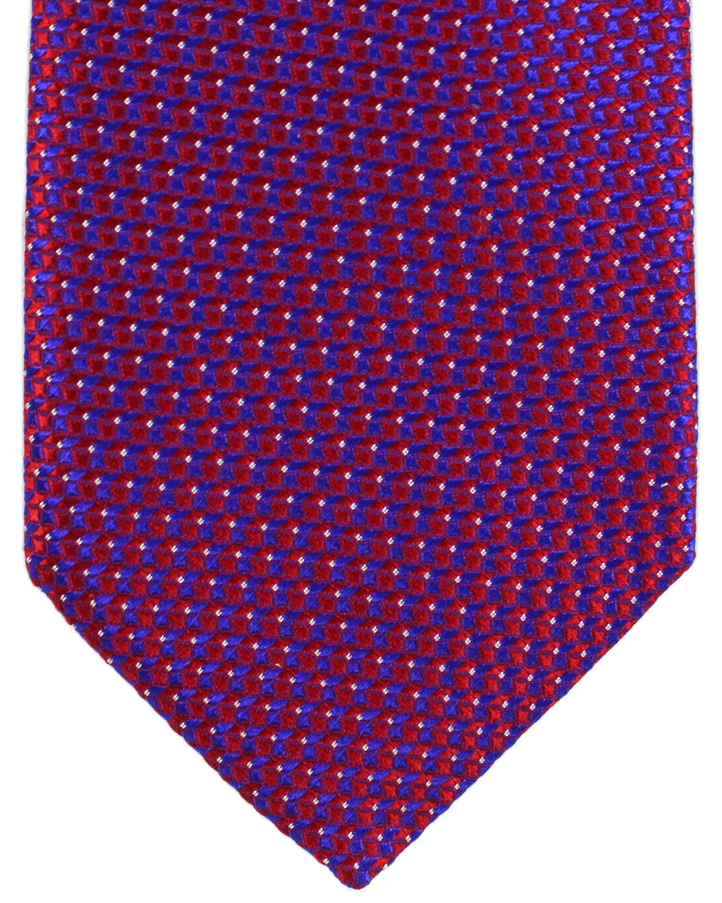 Canali Silk Tie Red Purple Geometric Pattern