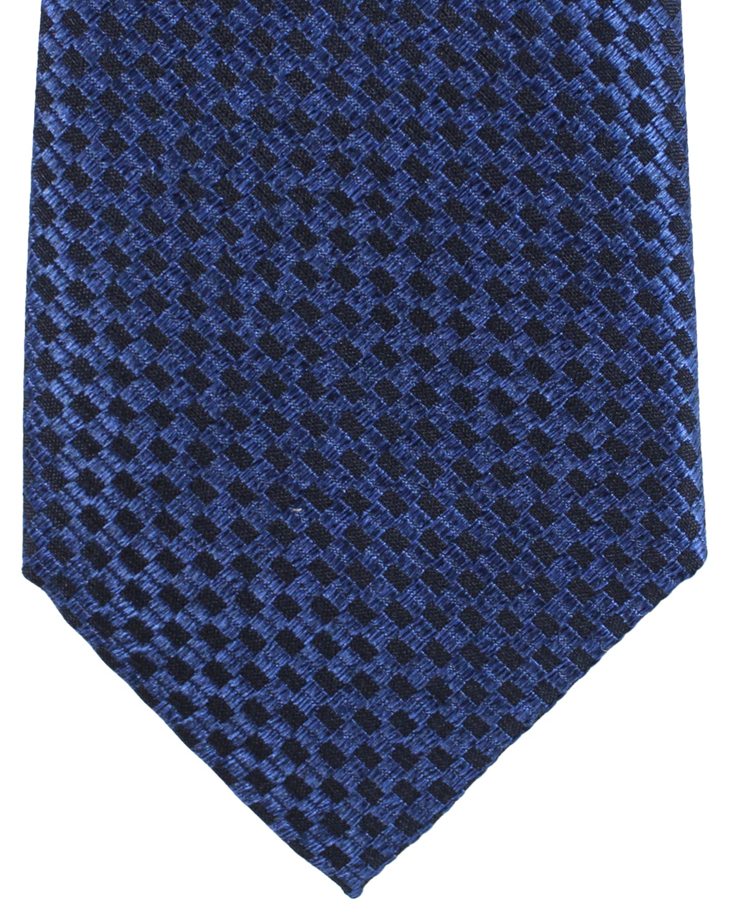 Canali Silk Tie Black Dark Blue Geometric Pattern