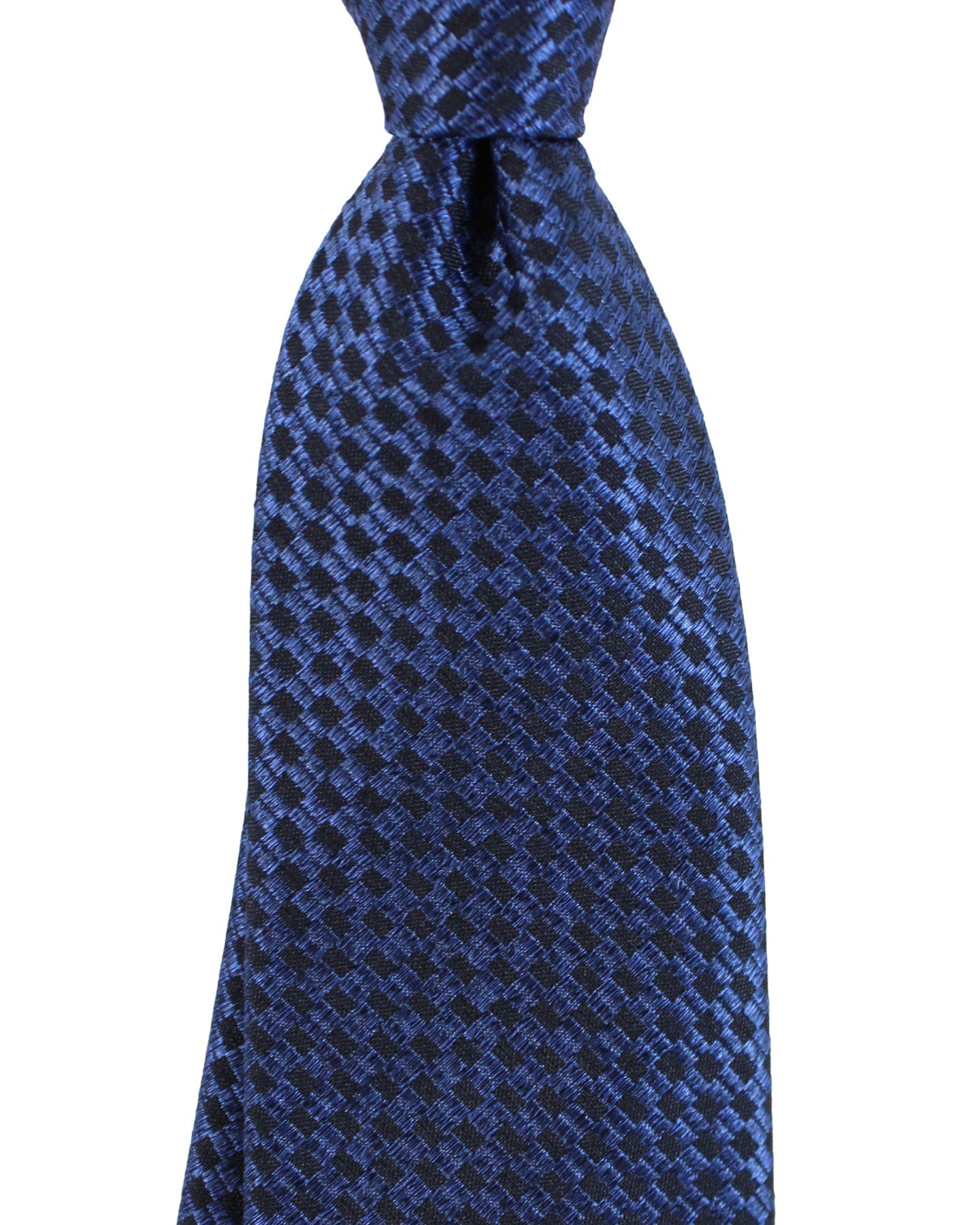 Canali Silk Tie Black Dark Blue Geometric Pattern