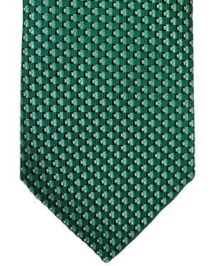 Canali Silk Tie Bright Green Micro Pattern