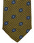 Canali Silk Tie Mustard Navy Medallions Pattern