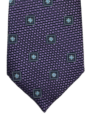 Canali Silk Tie Purple Medallions