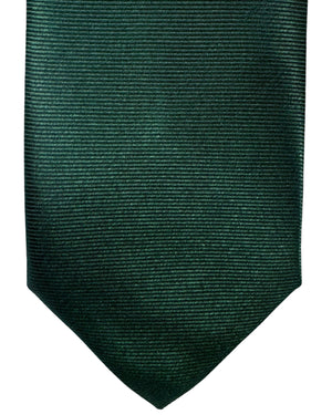 Canali Tie Dark Green Grosgrain - Jacquard Silk