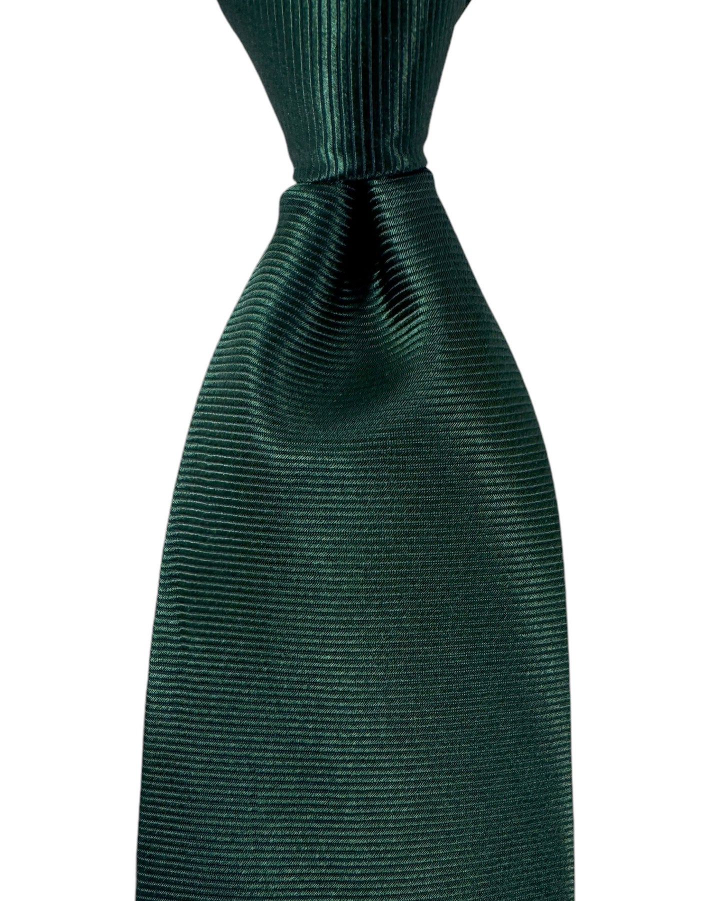 Canali Tie Dark Green Grosgrain - Jacquard Silk