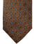 Canali Tie Rust Brown Blue Medallions - Jacquard Silk