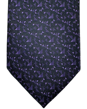 Canali Silk Tie Black Purple Design - NEW 2024 Collection