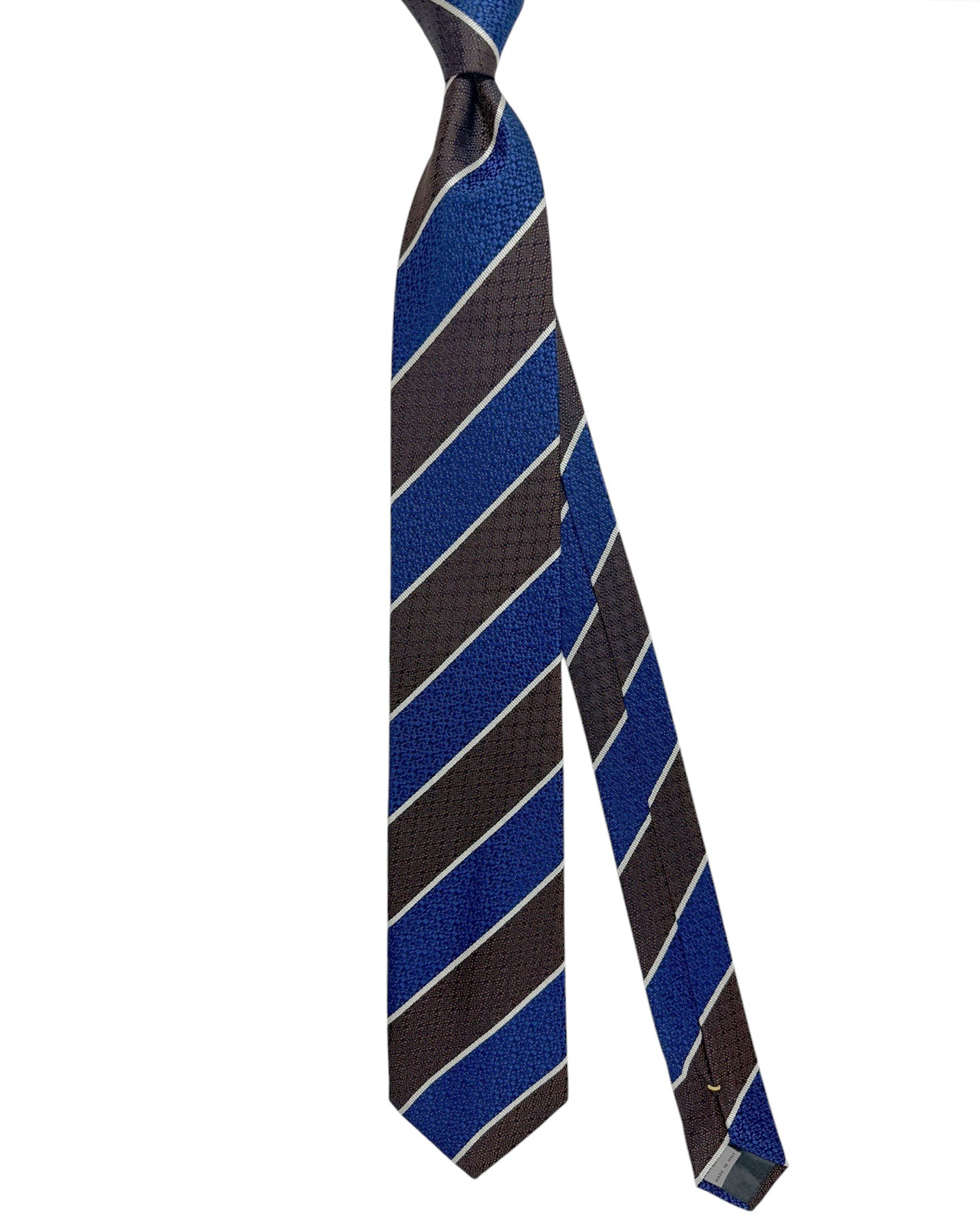 Canali Silk Tie Midnight Blue Brown Stripes - NEW 2024 Collection