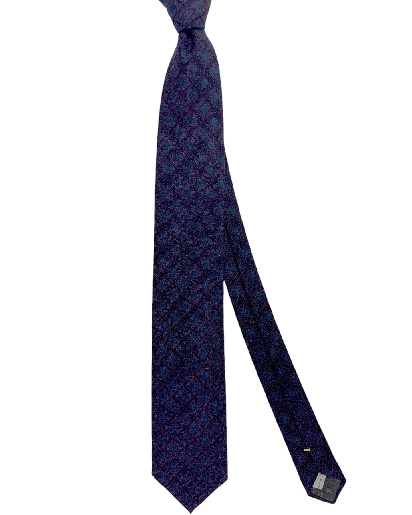 Canali Silk Tie Black Maroon Gingham - NEW 2024 Collection