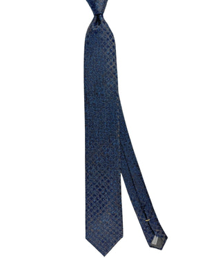 Canali Silk Tie Brown Midnight Blue