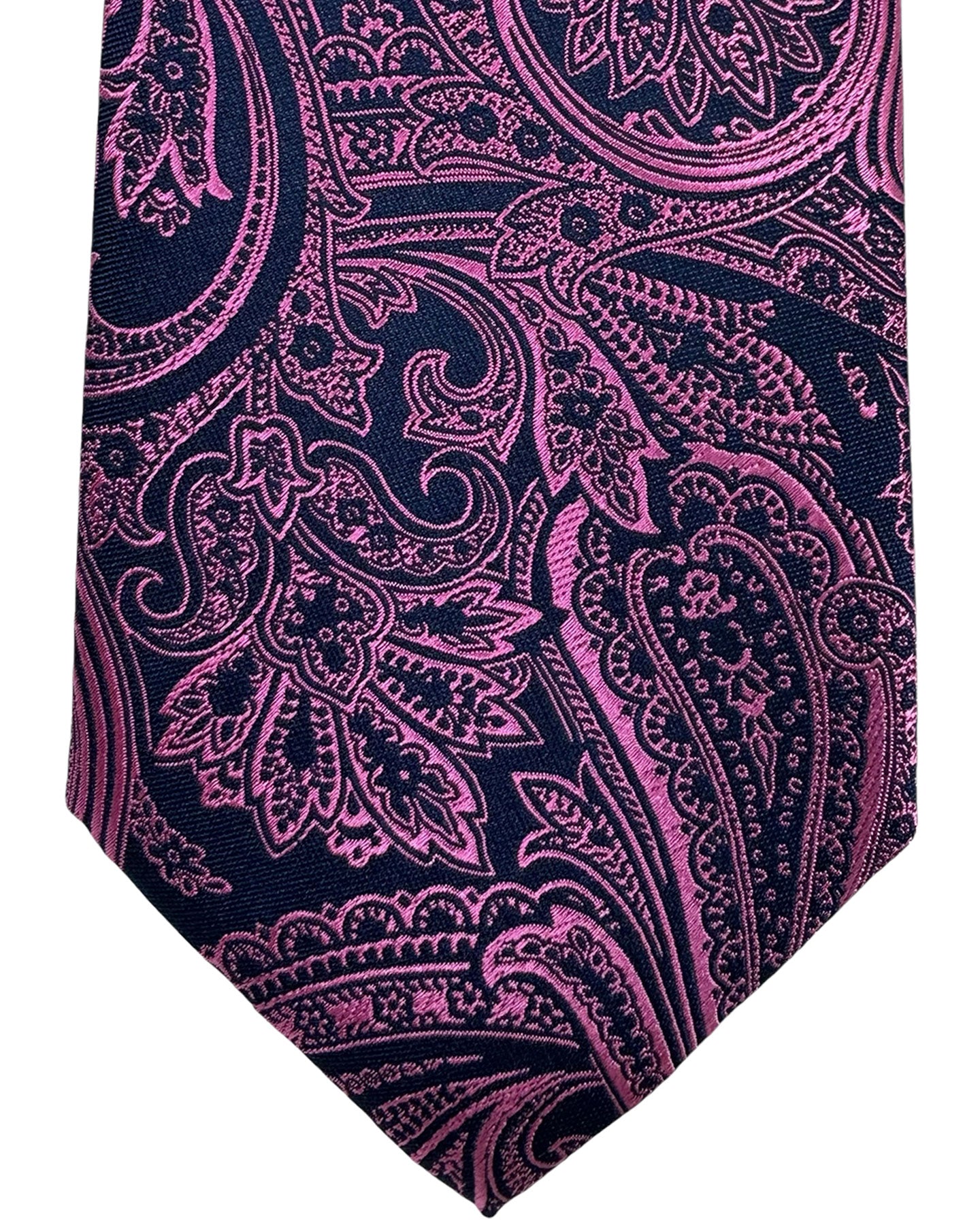 Canali Silk Tie Dark Blue Metallic Purple Ornamental - NEW 2024 Collection